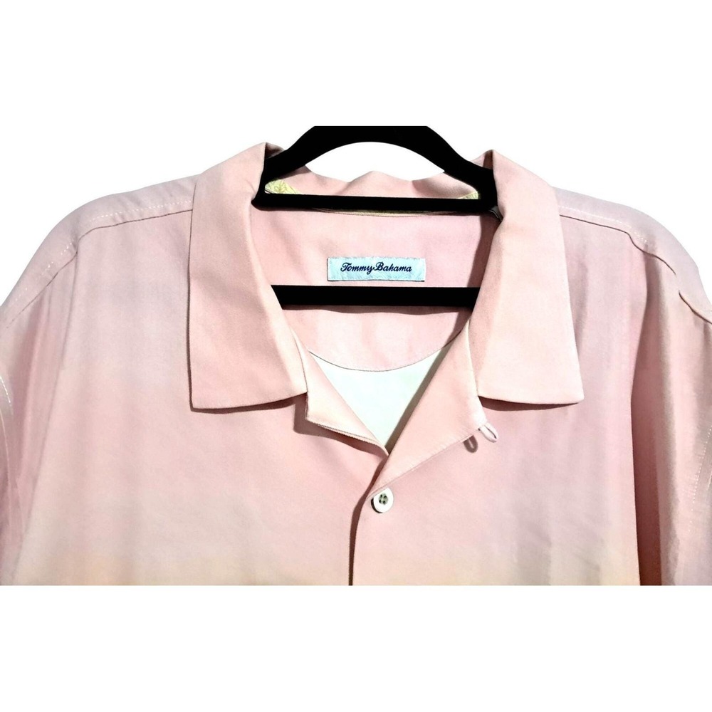 Tommy Bahama Camp Shirt Men XXL Pink Ombre Tropical Silk Floral ST326242 - Picture 10 of 13